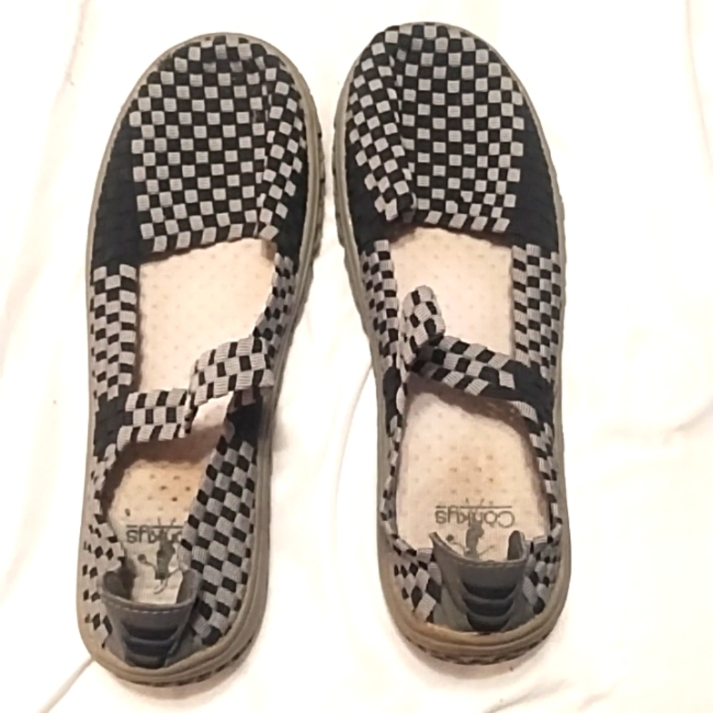 Size 10 corkys black and silver shoes